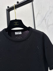 Hollow-out short-sleeved t-shirt