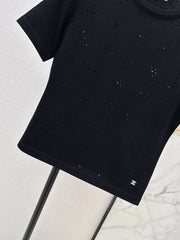 Hollow-out short-sleeved t-shirt