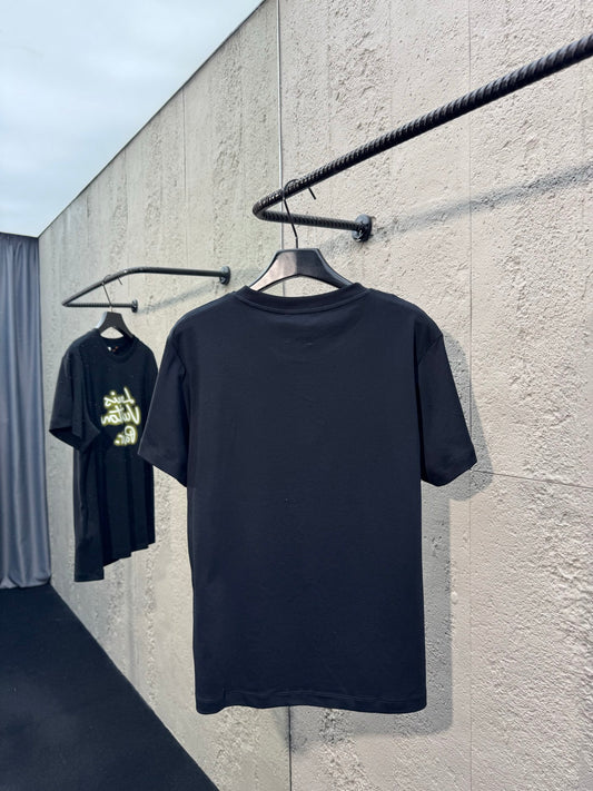 Neon Letter Print Crew Neck Short-Sleeve T-Shirt