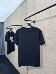 Neon Letter Print Crew Neck Short-Sleeve T-Shirt