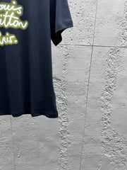 Neon Letter Print Crew Neck Short-Sleeve T-Shirt