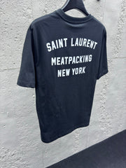 New York Print Crew Neck Short-Sleeve T-Shirt with Back