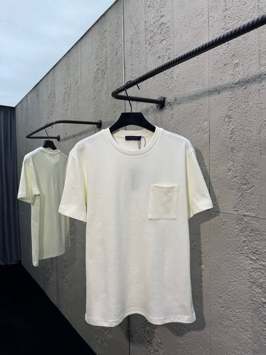 All-over print jacquard crew neck short-sleeved shirt with pockets