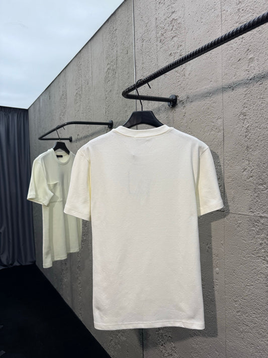 All-over print jacquard crew neck short-sleeved shirt with pockets