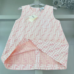 Embroidered logo shirt + premium pink jacquard denim dress