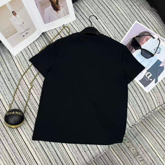 Sequined Beaded Short-Sleeve Crew Neck T-Shirt