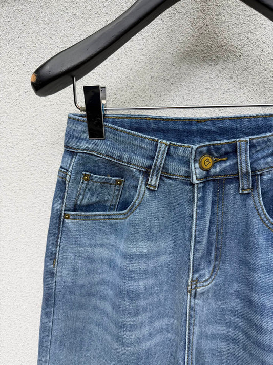 Logo straight-leg wide-leg jeans