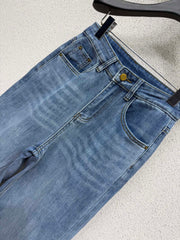 Logo straight-leg wide-leg jeans