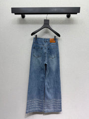 Logo straight-leg wide-leg jeans