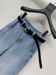 Straight-leg wide-leg jeans