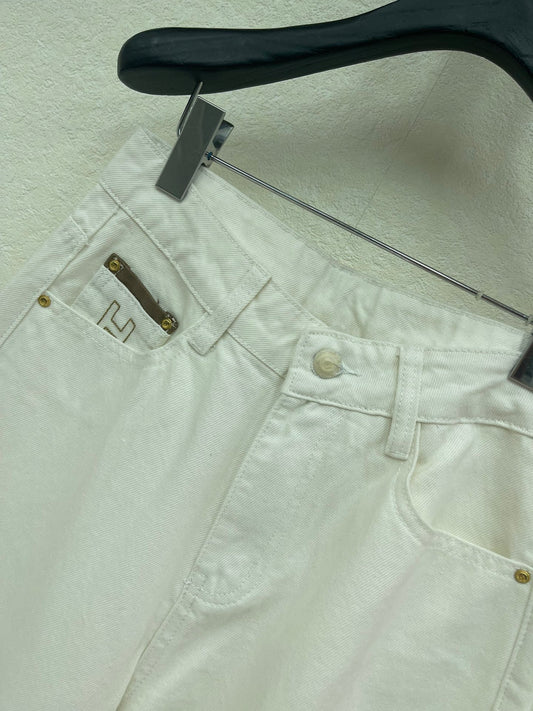 White Jeans with Lettering