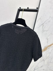 Hardware-embellished short-sleeved knit top