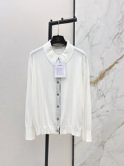 Color-blocked placket design with a turn-down collar