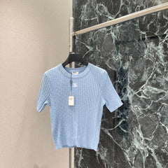 Cable Knit Short-Sleeve Top
