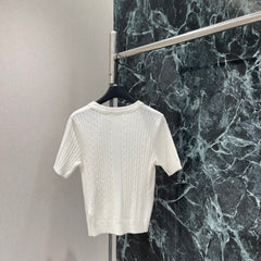 Cable Knit Short-Sleeve Top