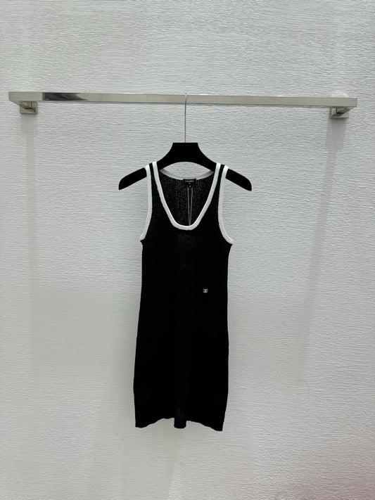 Black Knit Vest Dress
