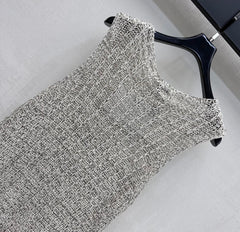 Embroidered Openwork Knitted Vest
