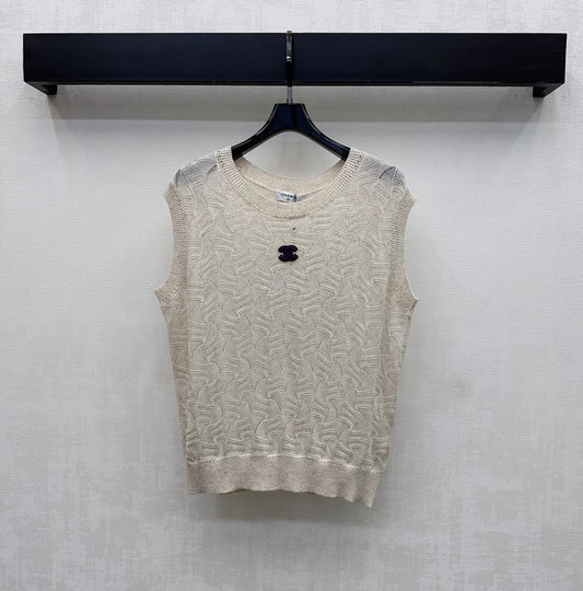 Embroidered Knit Vest