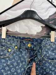 All-over logo jacquard denim shorts
