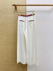 Burgundy High-Waisted Wide-Leg Pants