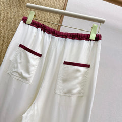 Burgundy High-Waisted Wide-Leg Pants