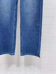 Straight-leg denim trousers