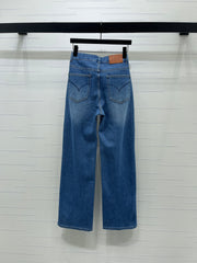 Straight-leg denim trousers