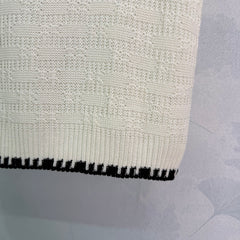 Embroidered-Trimmed Knit Vest
