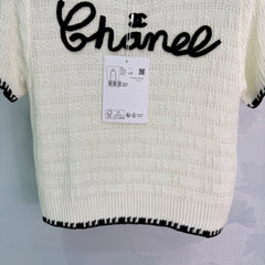 Embroidered-Trimmed Knit Short-Sleeve T-Shirt