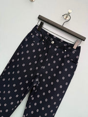 Printed Straight-Leg Casual Pants