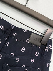 Printed Straight-Leg Casual Pants