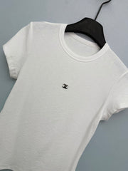 Jacquard Knit Short-Sleeve T-Shirt