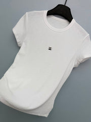 Jacquard Knit Short-Sleeve T-Shirt
