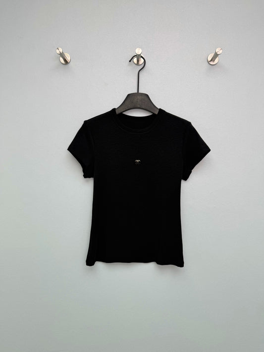 Jacquard Knit Short-Sleeve T-Shirt
