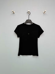 Jacquard Knit Short-Sleeve T-Shirt
