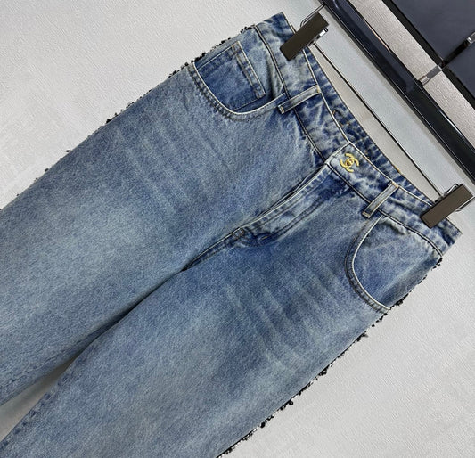Patchwork Denim Pants