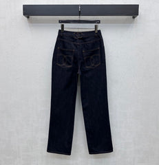 Embroidered Backpack Button Jeans