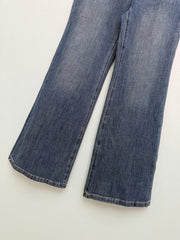 Retro-wash high-waisted wide-leg jeans