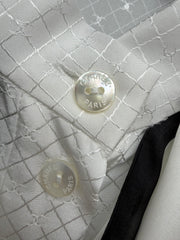 Diamond Jacquard Silk Blouse