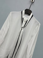 Diamond Jacquard Silk Blouse