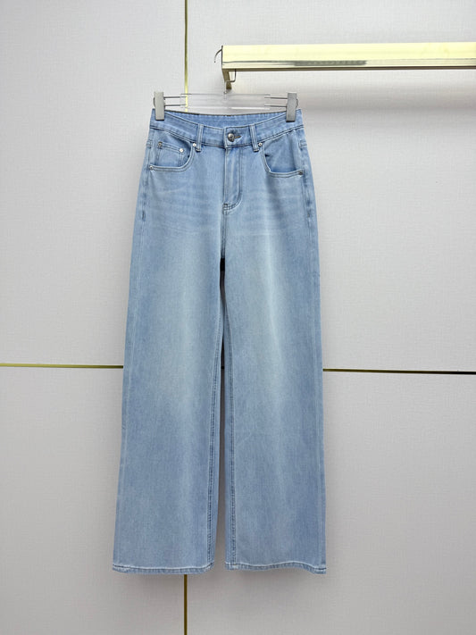 Straight-leg denim trousers