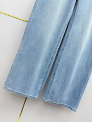 Straight-leg denim trousers