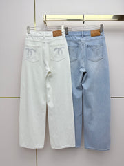 Straight-leg denim trousers