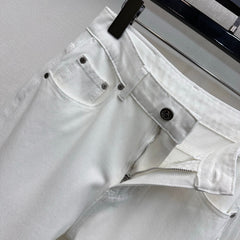Rhinestone-Embellished Straight-Leg Denim Trousers