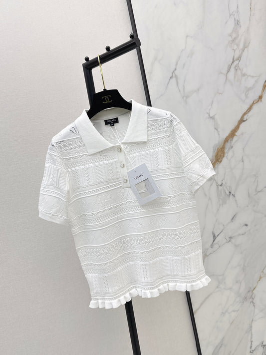 Knitted Short-Sleeve Top