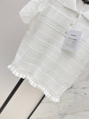 Knitted Short-Sleeve Top
