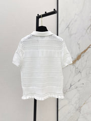 Knitted Short-Sleeve Top