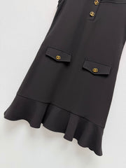 Black Sleeveless Fishtail Dress