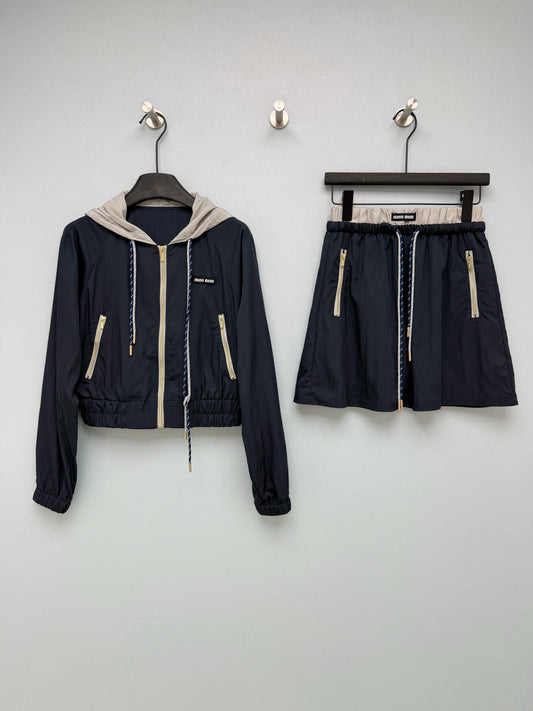 Lightweight Windbreaker Jacket &amp; Skirt Set