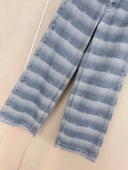 Logo-Striped Wide-Leg Denim Pants